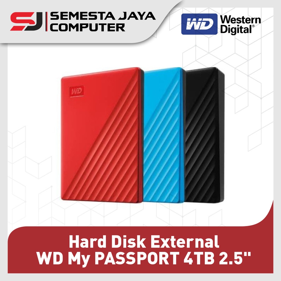 HDD WD NEW MY PASSPORT 4TB/Hard Disk External 2.5&quot; USB 3.0 Free Pouch