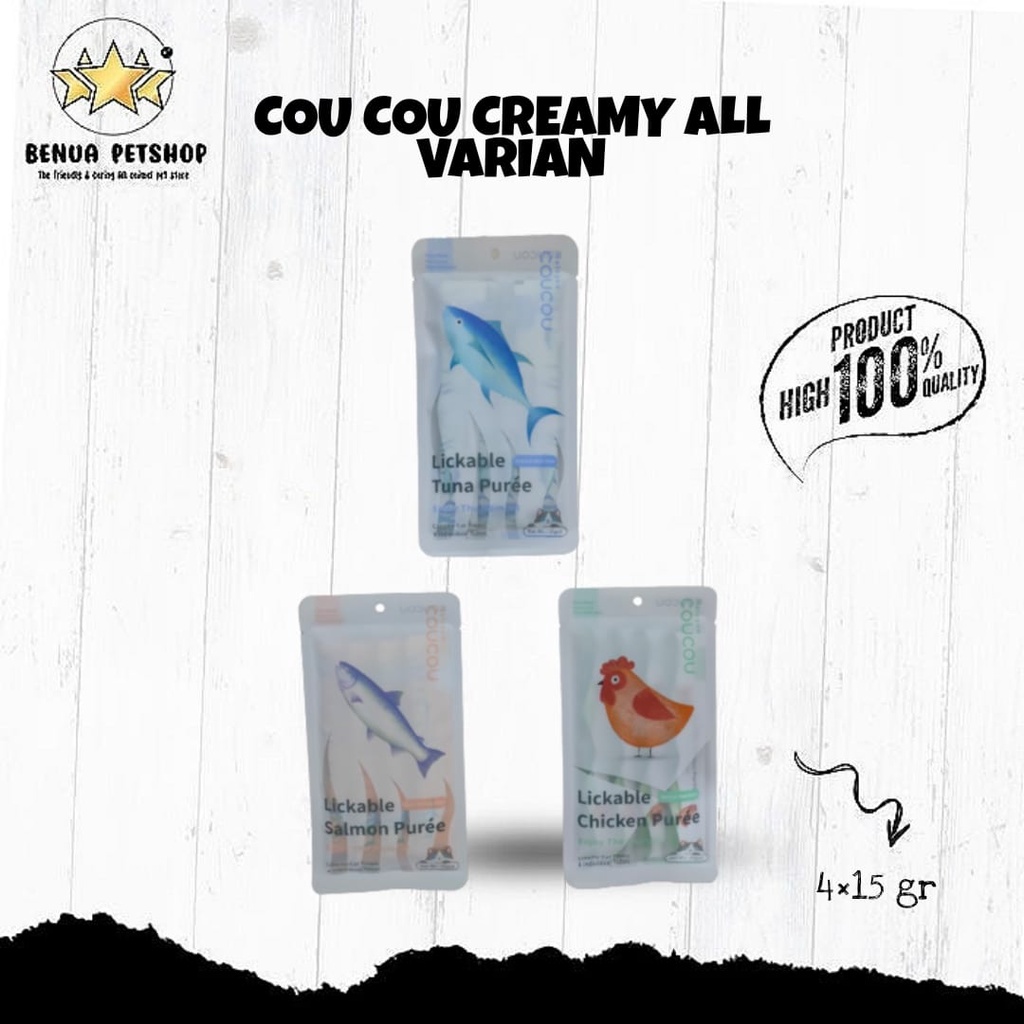 COU COU CREAMY PREMIUM CAT SNACK ALL VARIAN - 4x15 GR