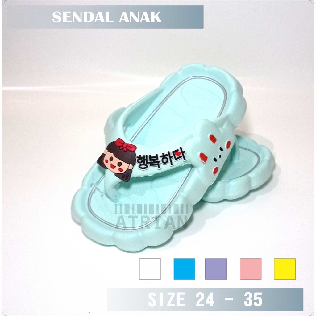 SENDAL JEPIT ANAK PEREMPUAN / SENDAL ANAK BERMOTIF  / SENDAL ANAK PEREMPUAN BARU/KOREAN STYLE