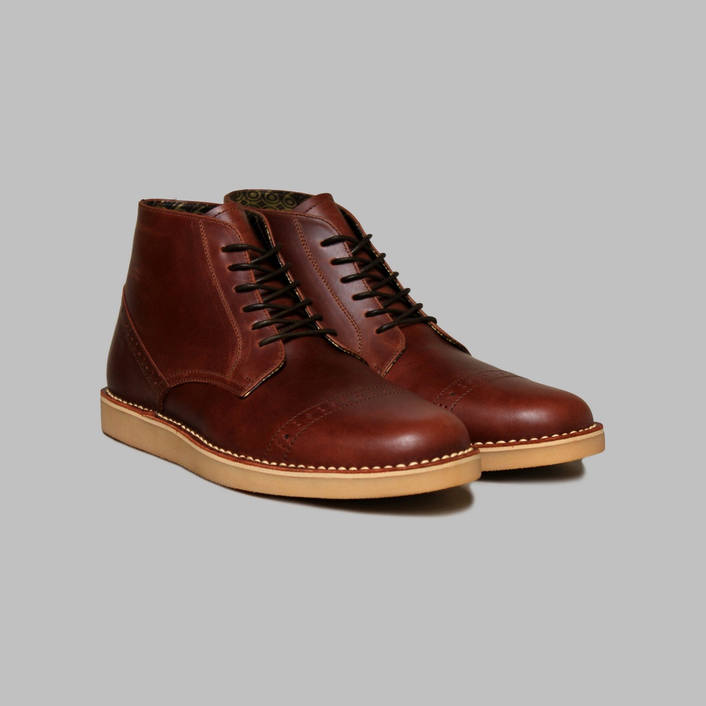 ARTAP Footwear - Sepatu Kulit Asli Boot Boots Pria - Tefaro Brown Cream