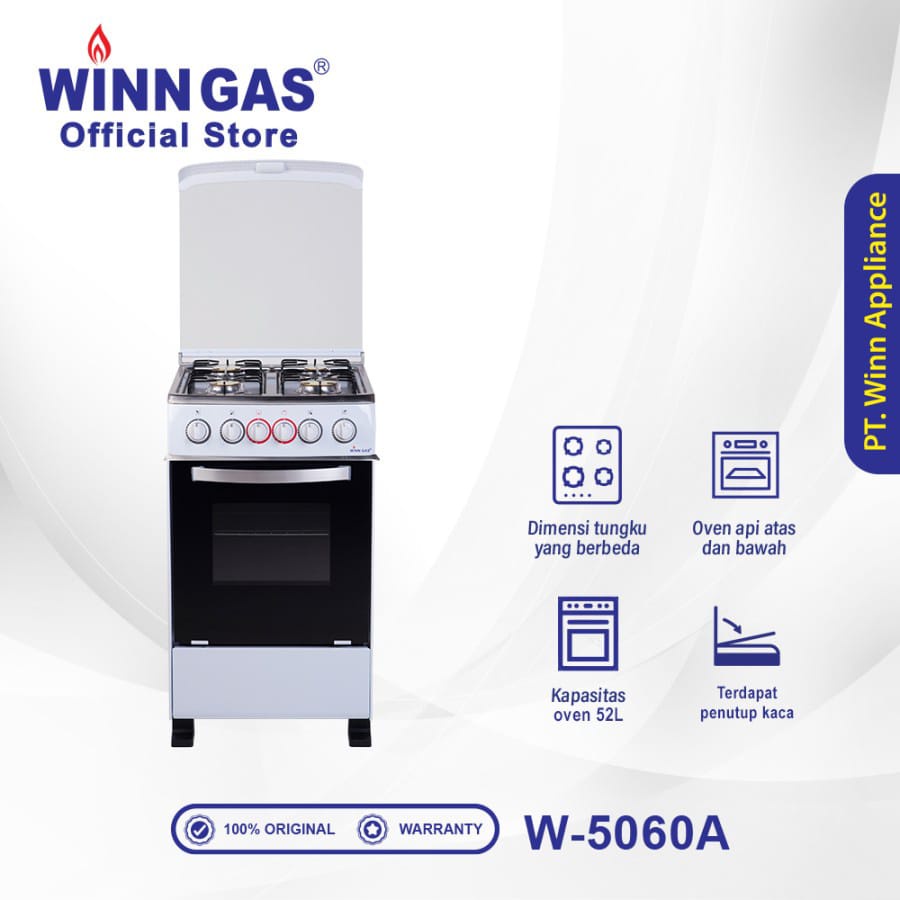 Winn Gas Kompor Freestanding 4 Tungku + Oven Winn Gas 5060 / Kompor + Oven Winn Gas Freestanding 5060 A