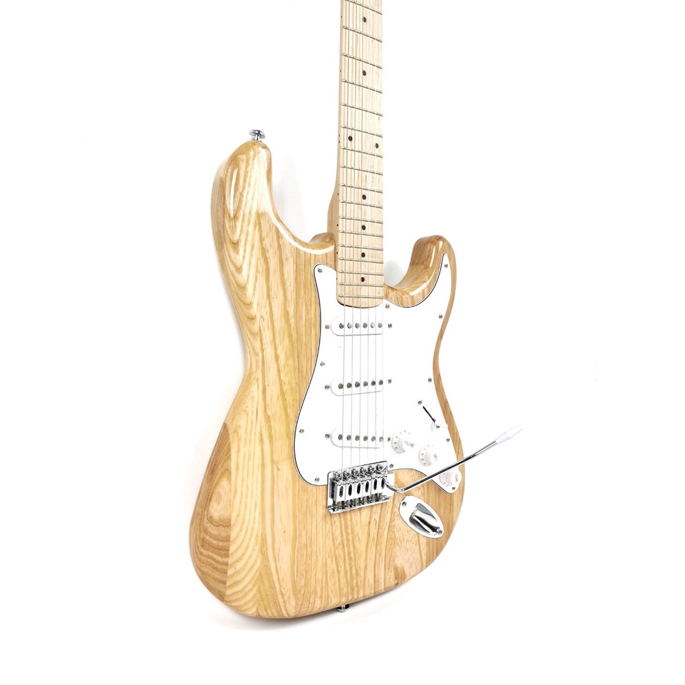 Gitar Elekrik Merk Fender StratoCaster Warna Natural Coklat Bonus Tas dan Kabel Jack Murah Jakarta Strato Caster