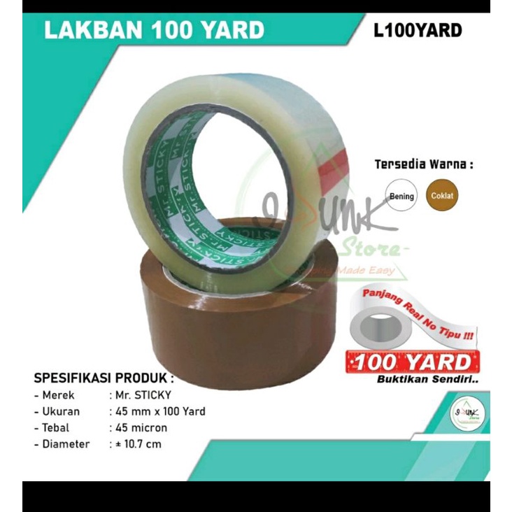 

LAKBAN bening coklat 45 MM X 100 yard ( 2 inch x 100 yard )