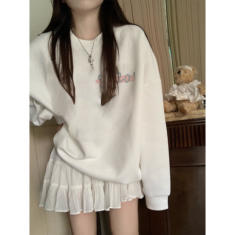 XiaoZhaiNv Korean Style Style Tulip Pattern Lengan Panjang Baju Sweater Wanita A0040