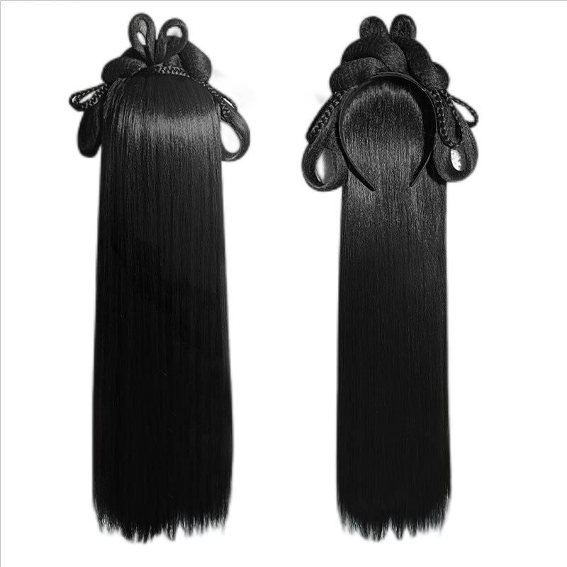 Wig Hanfu Wanita Tradisional Wig Cina Hanfu Wanita Rambut Bando Model Tradisional Cina