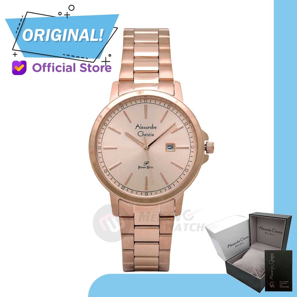 Jam Tangan Wanita Analog Alexandre Christie 1014LD AC1014 AC 1014 LD 1014 LDBRGLN Original Garansi R