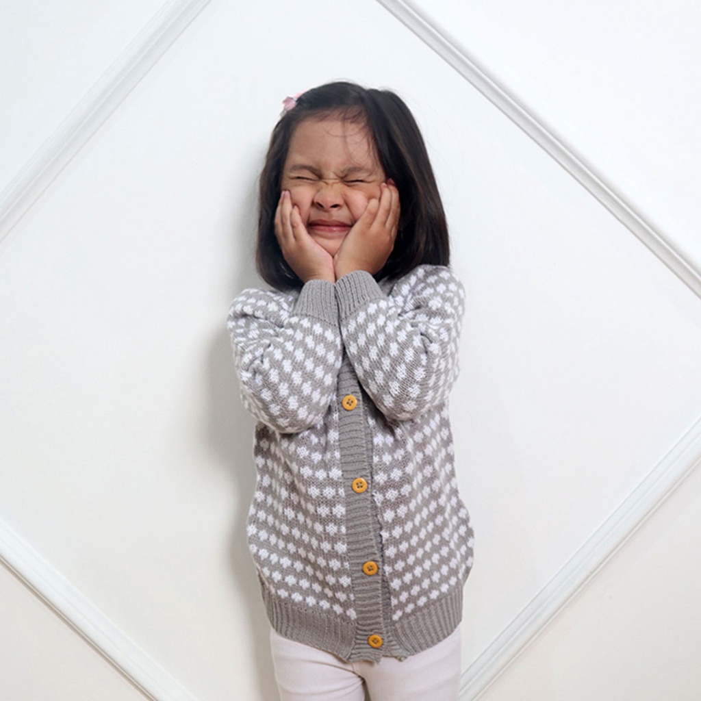 Zahra Cardigan Anak Perempuan Elief Bahan Rajut | Atasan Anak Lucu Umur 1 - 6 tahun