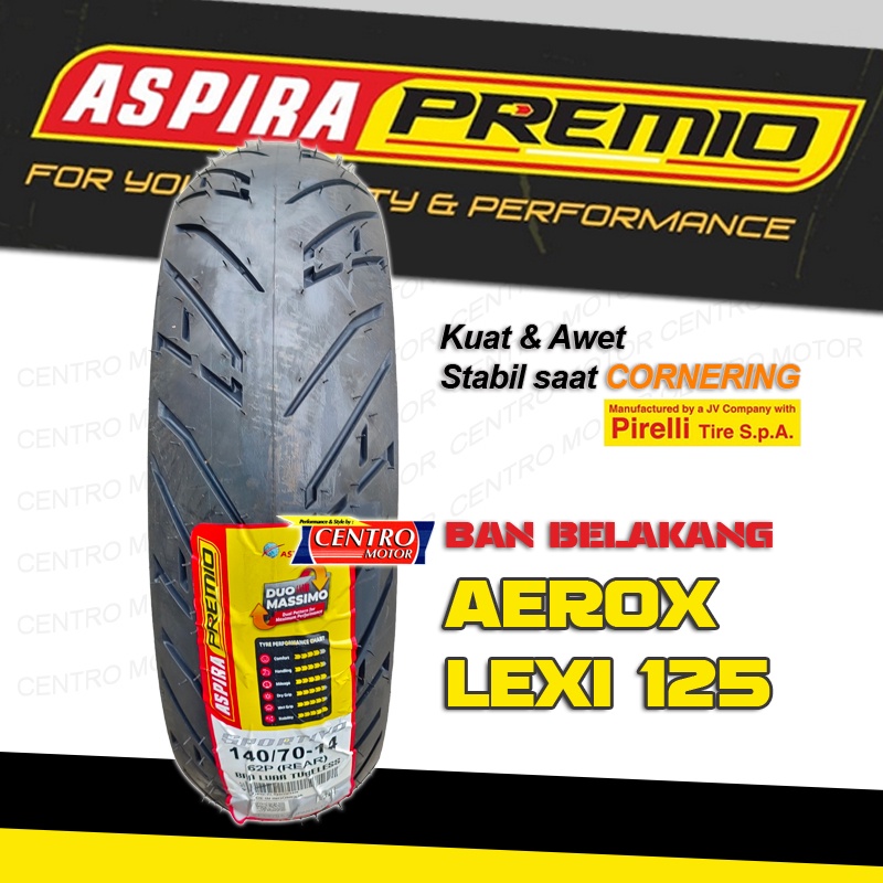 BAN BELAKANG AEROX/LEXI 140/70-14 TUBELESS.ASPIRA PREMIO SPORTIVO