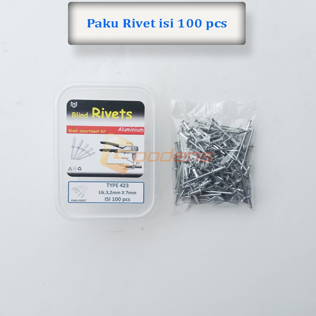 Paku Rivet Paku Keling 423, 429, 435, 440 Isi 100 pcs