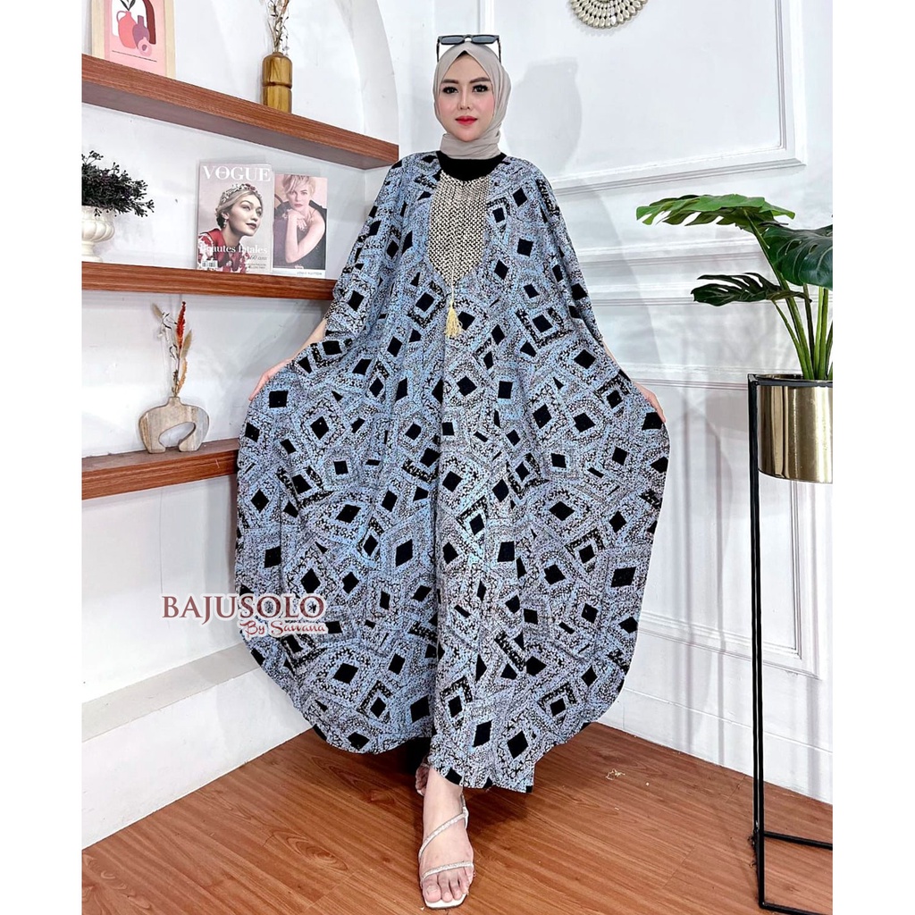 Kaftan Batik Rayon Premium Mayasari Gamis Mewah Untuk Lebaran Kondangan Bahan Rayon Jumbo LD 200 Original BENAZIR