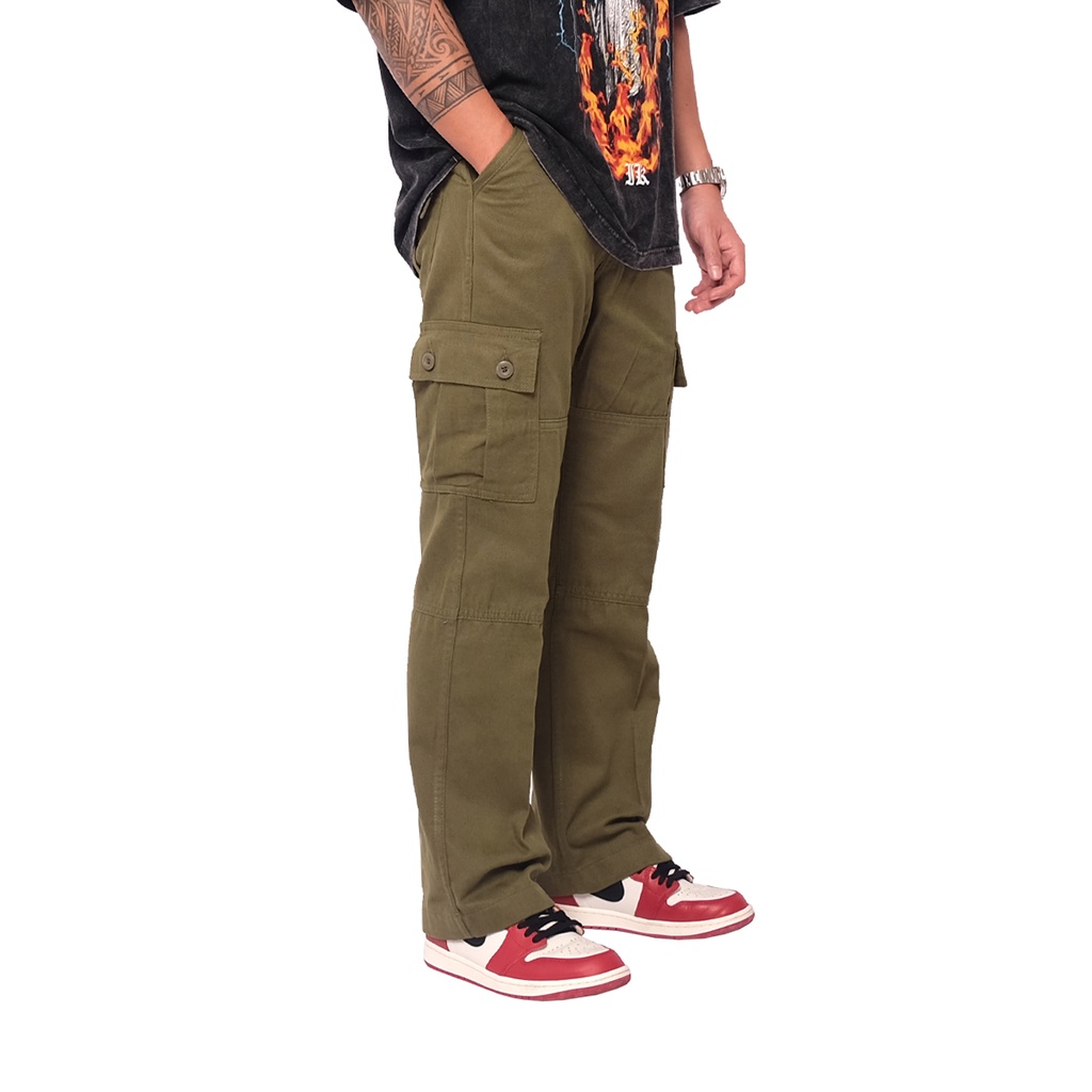 Irish Kelly Cargo Cotton Pants OLIVE GREEN