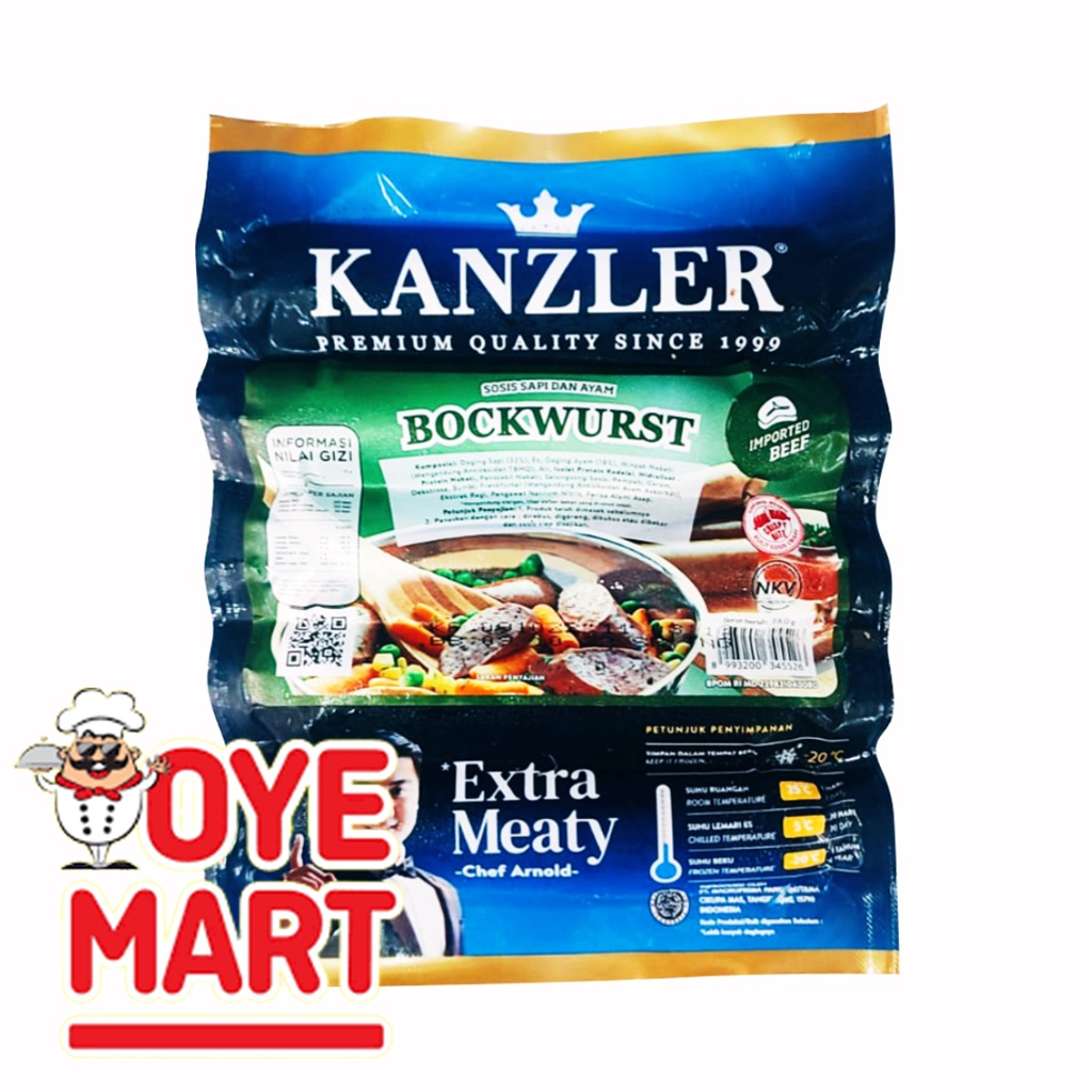 KANZLER BOCKWURST 360GR ISI 5 SOSIS SAPI DAN AYAM