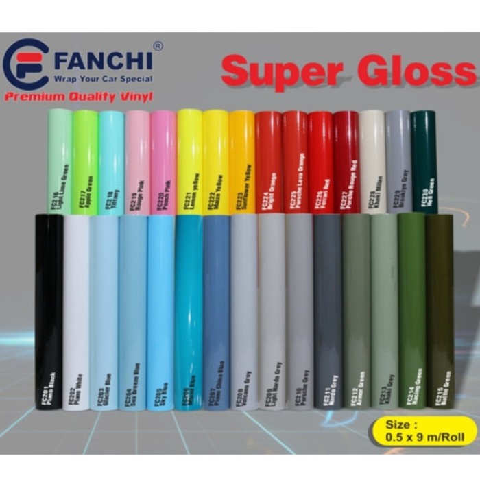 

Terlaris Rol Sticker Fanchi Super Gloss Glossy Premium Wrap Roll