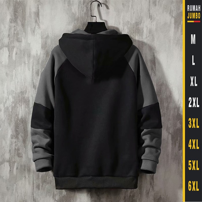 Sweater Hoodie Oversize Pria Sweter Hitam Jaket Switer Pria Big Size