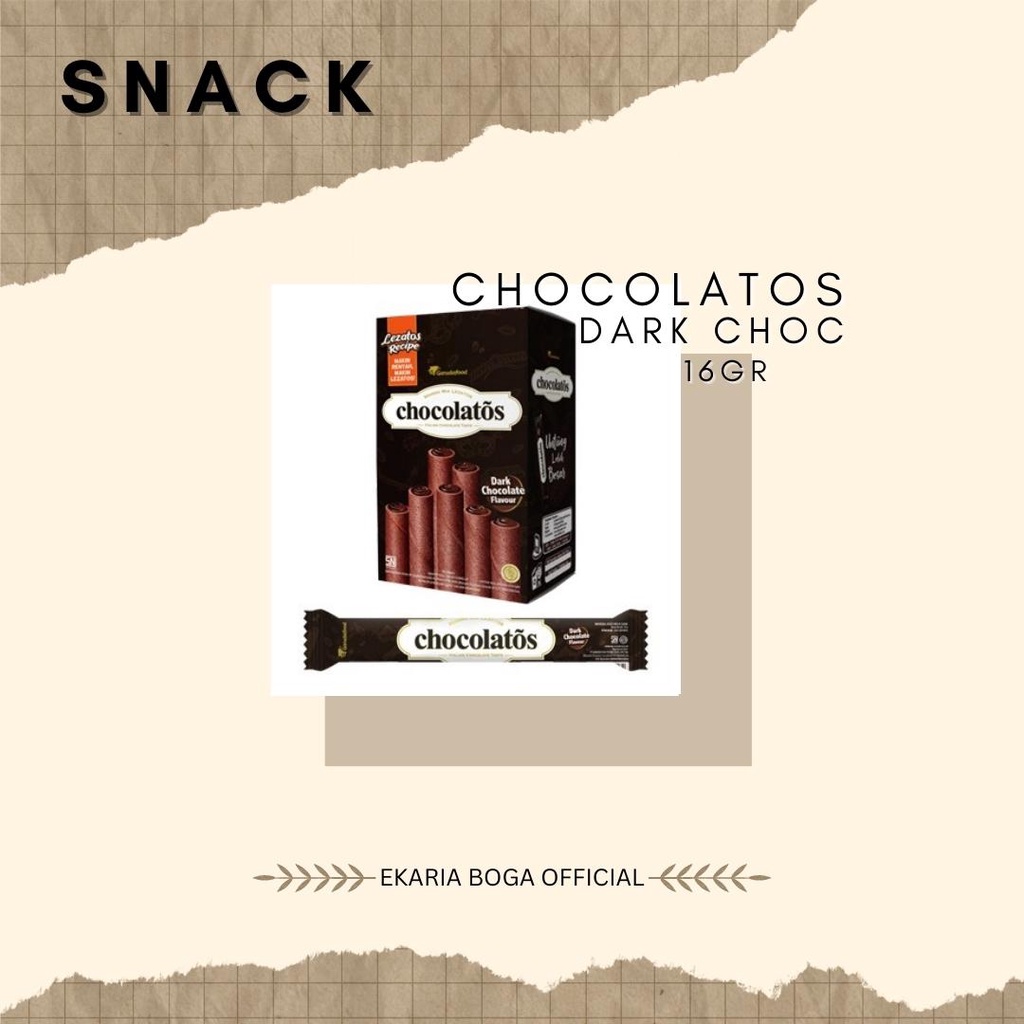 

SNACK | WAFER | WAFER ROLL | CHOCOLATOS | CHOCOLATOS DARK CHOC 16GR