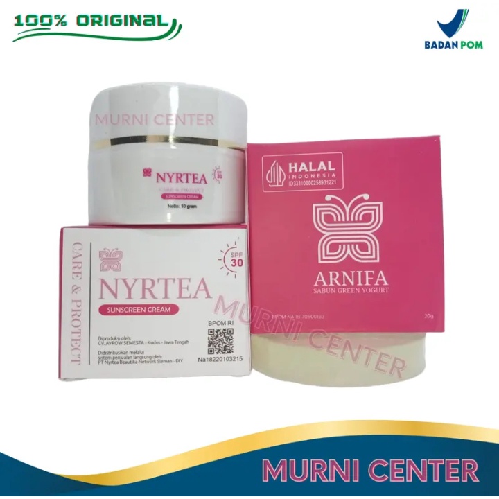 Satu Paket NYRTEA Skincare Original 100% Asli BPOM - Sabun / Sunscreen / Night Cream