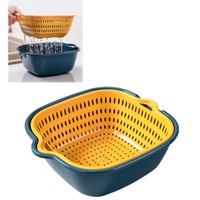 ⭐️ Jendela Kosmetik ⭐️ Baskom 2 in 1 Set Dengan Saringan / Baskom 2 Layer Cuci Buah dan Sayur / Baskom Keranjang Multifungsi Portable Kitchen Hanging Drain Basket Double Layer / Baskom Serba Guna