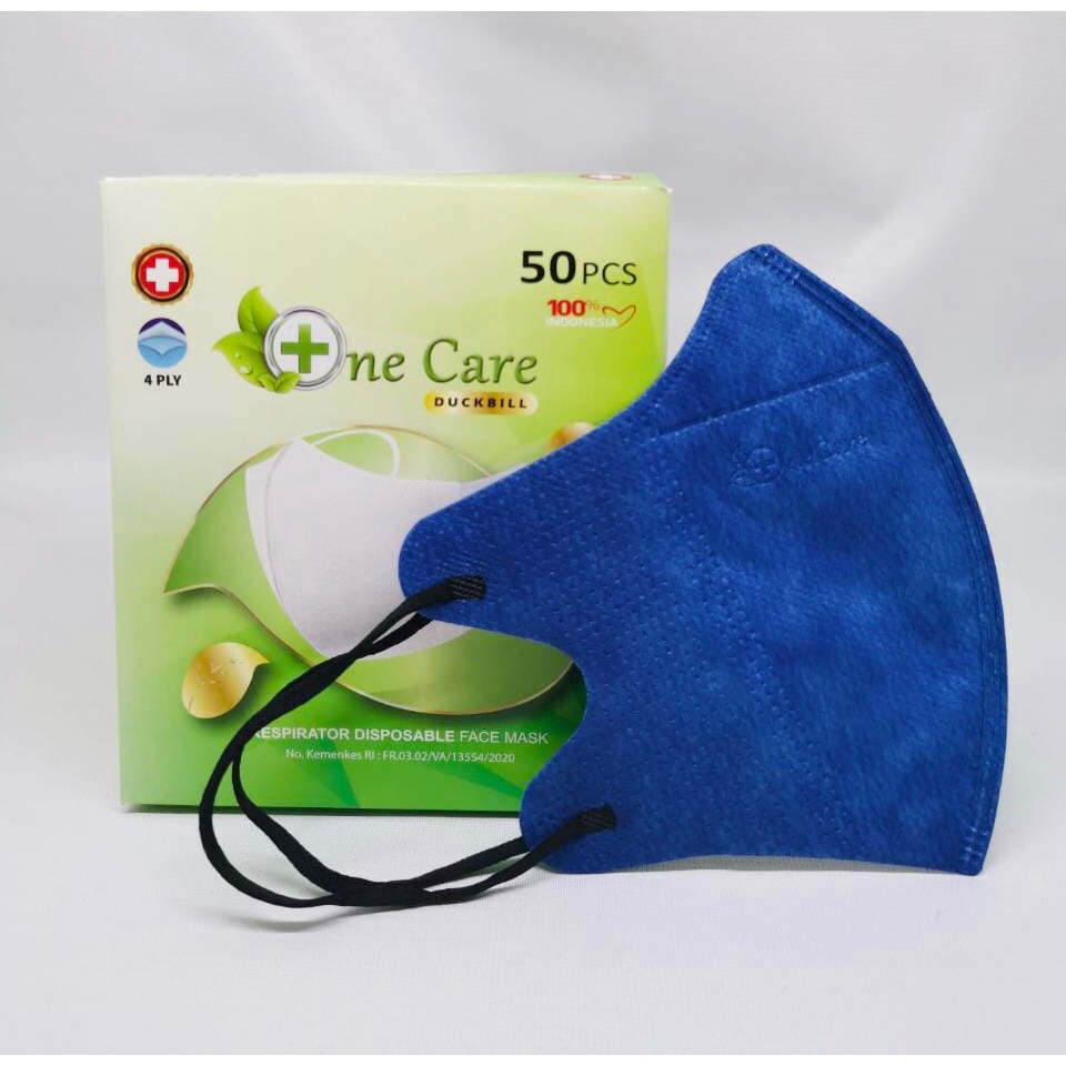 Duckbill OneCare 4ply masker dewasa EMBOS One Care earloop premium 50pcs Produk Lokal