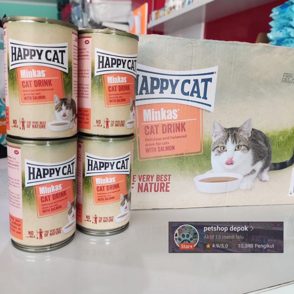 Happy Cat kaleng Happy Cat Minkas Drink 135ml/makanan basah merk Happy Cat