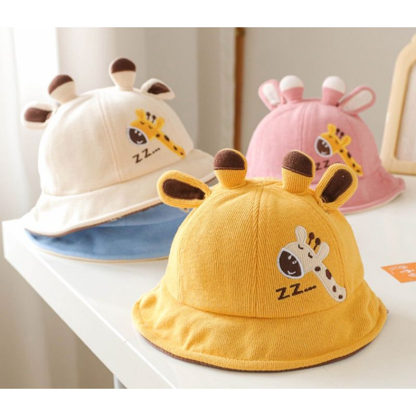 TOPI BASEBALL ANAK SLEEPY ANIMAL / TOPI BUCKET GIRAFFE ZZ TOPI ANAK KARAKTER HEWAN LUCU 3D TANDUK TIMBUL CBKS VC