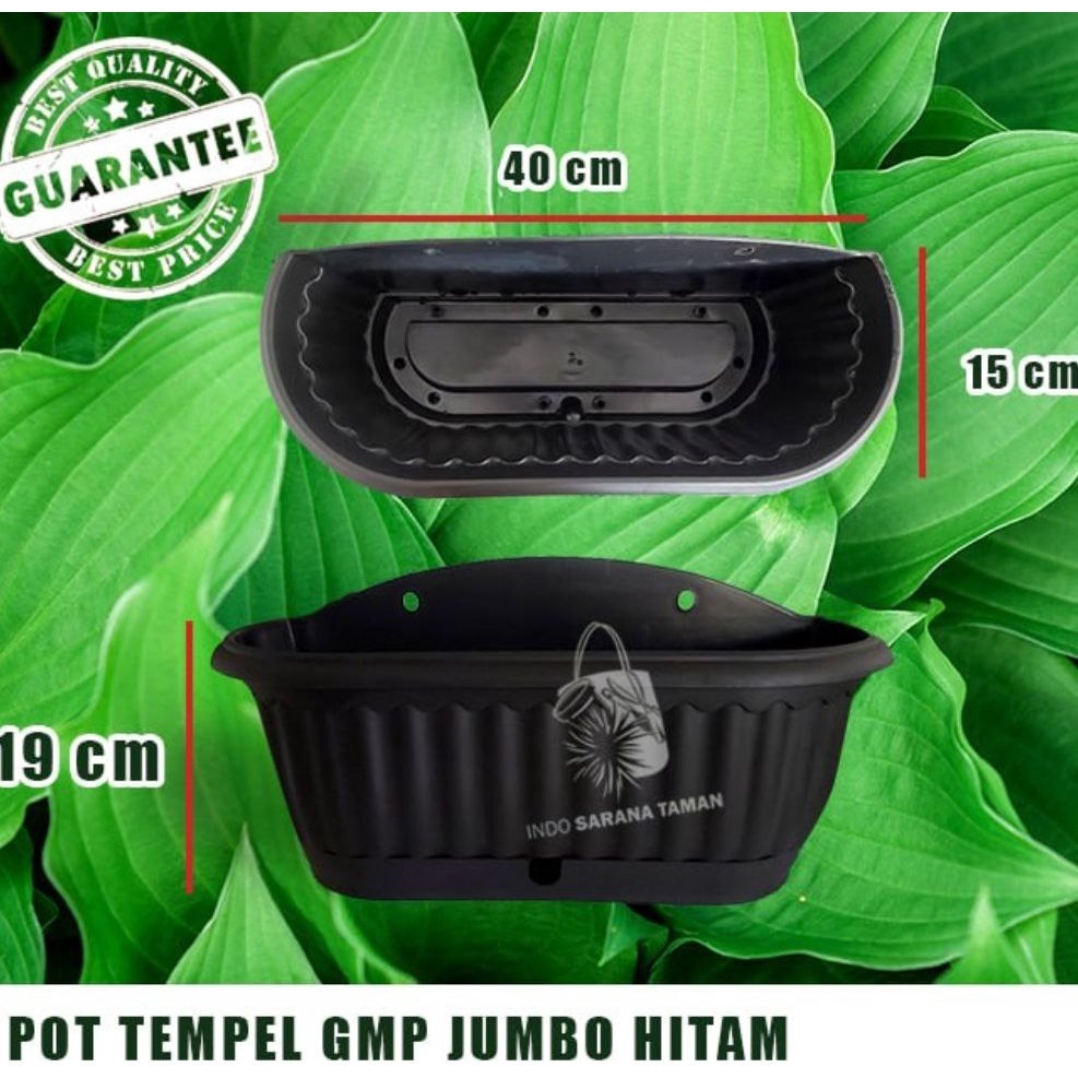POT TEMPEL GMP JUMBO HITAM Pot Dinding Pot Tembok Pot Vertical Garden Pot Tanaman Pot Bunga Pot Plas