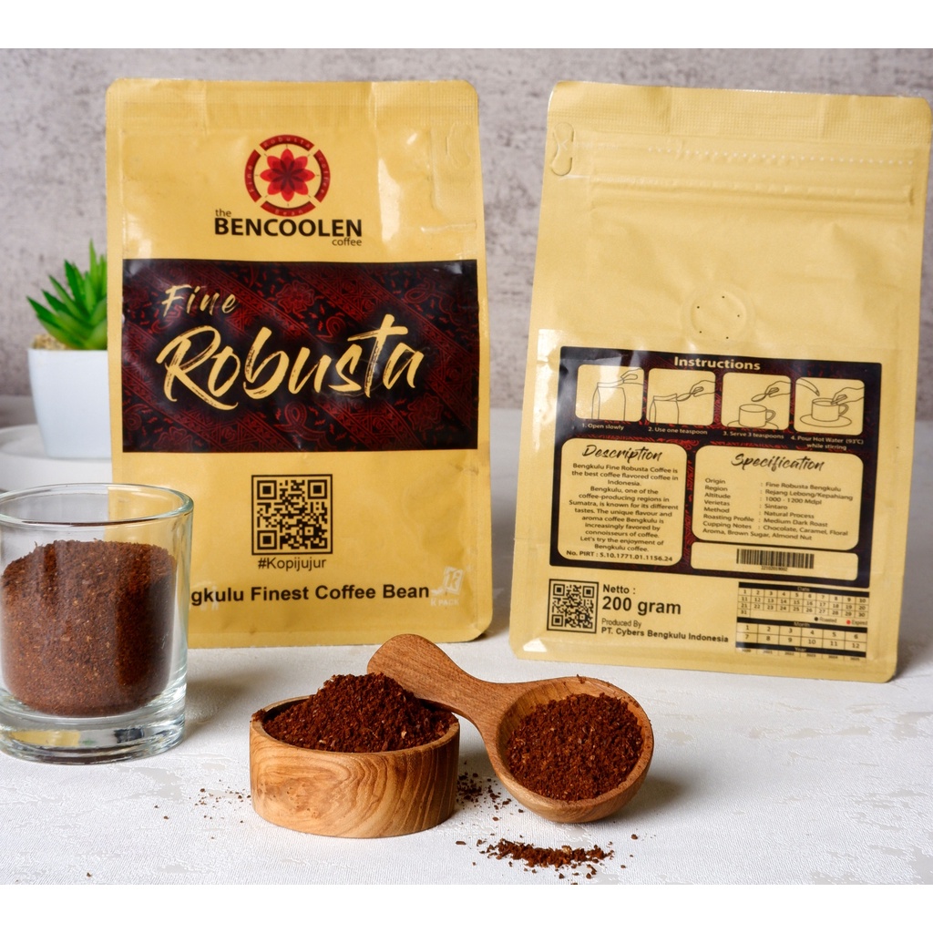 

Bencoolen Coffee Fine Robusta Bengkulu 200gr Powder