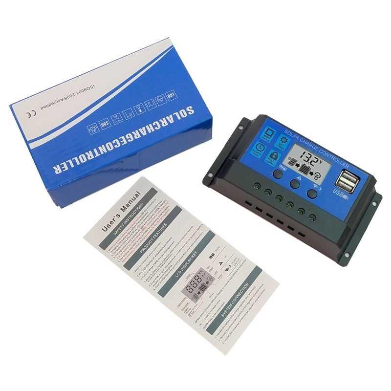 Solar Charge Controller PWM Automatic Recognize 12V/24V 20A/30A/40A - SY4024HD - Blue