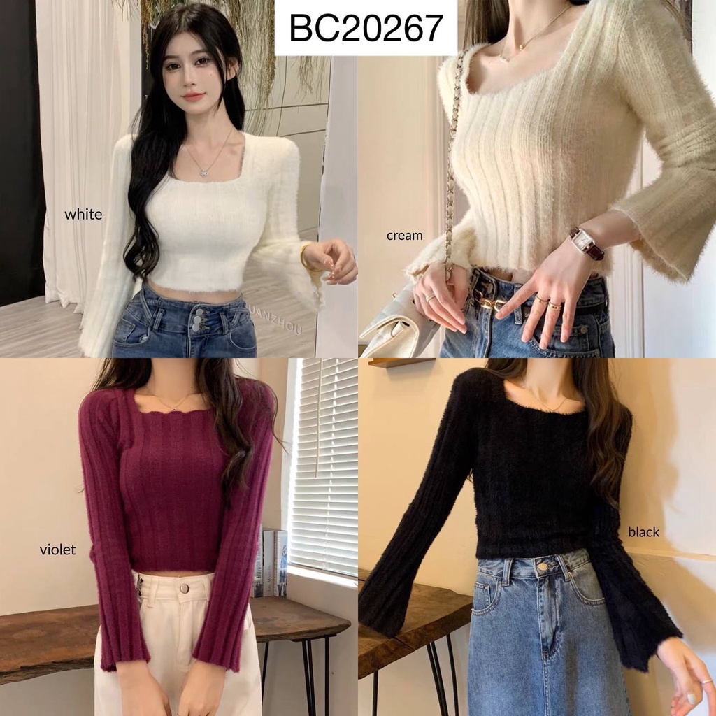 Fluffy Fury Square Neck Blouse - BC20267