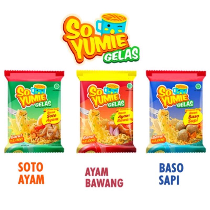 SOYUMIE SO YUMIE YUMI MIE GELAS 30gr AYAM BAWANG BASO SAPI MI INSTAN SIAP SEDUH INSTANT RENCENG ECER SOTO AYAM YUMMI YUMMIE