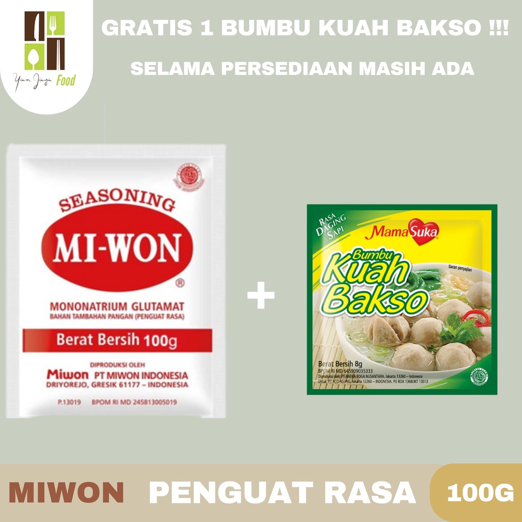 Miwon Seasoning/Penguat Rasa/Micin/Pecin 250g/100g