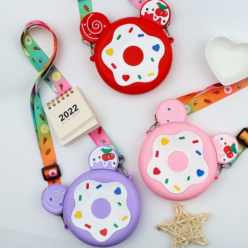 Tas Fashion Jelly Anak Motif Donut Cantik Lucu Tas Import/ Tas Fashion Anak Mini Jelly Rubber Karakt