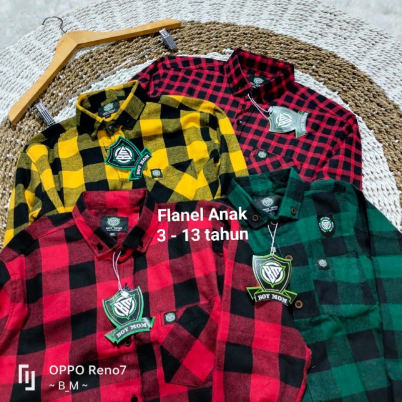 Atasan Pakaian Anak Baju Kemeja Anak Anak Flanel Kotak Kotak Unisex Kualitas Premium Distro