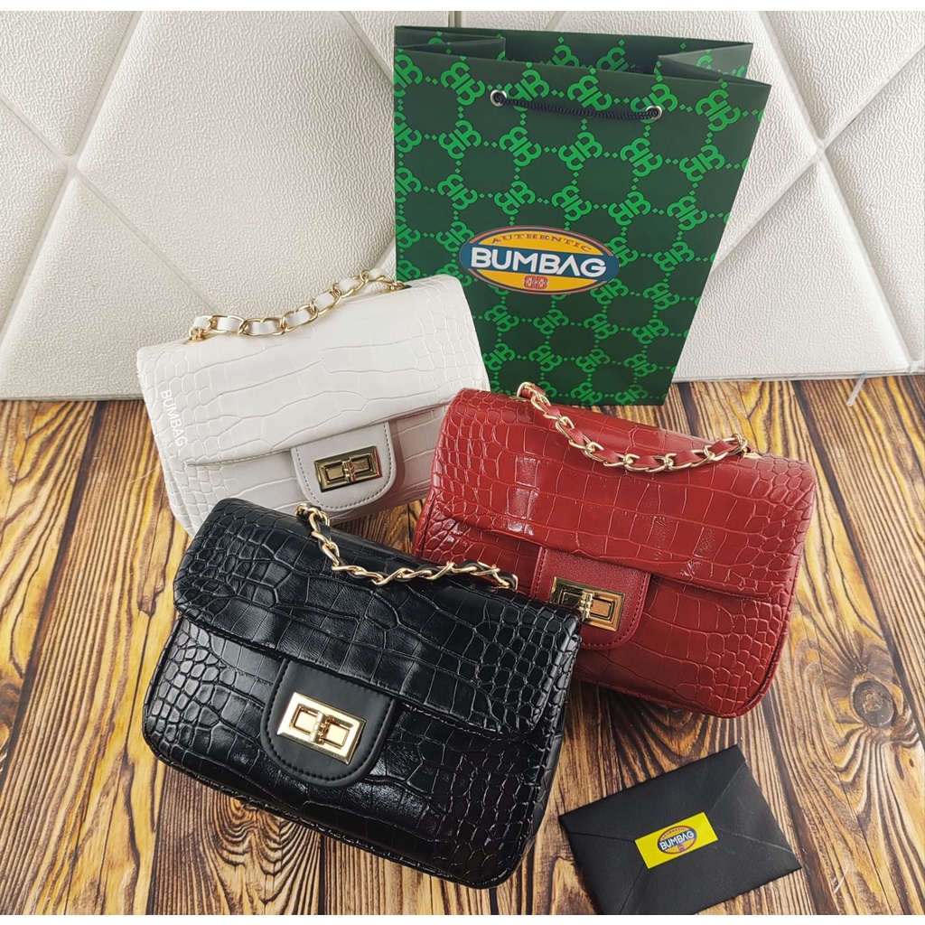 BUMBAG - Tas Selempang Wanita Tas Wanita Import Tas cewek Bag Wanita Cewek Croco Mini Tali Rantai Pesta Kondangan Terbaru Sling Bag - Tas Selempang Wanita Import Croco Hand Bag Terbaru Kekinian Original Branded - Sophie Alsaa Bag 191595