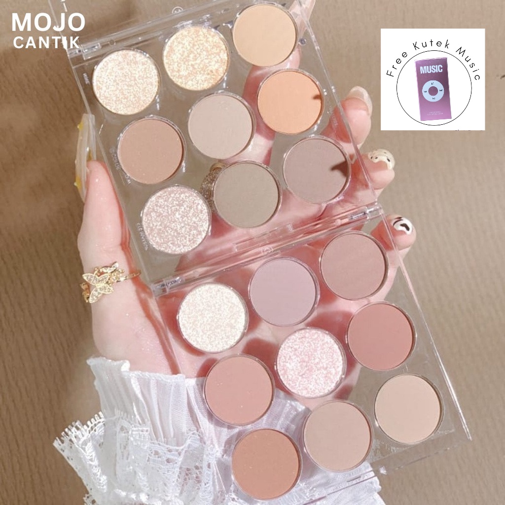 Eyeshadow Mojocantik Korean Look 9 Shades round Eyeshadow Palette Giltter High Pigmented Easy To Blend Free Kutek Music