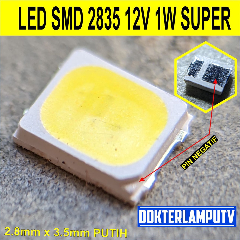 LED 2835 12V 1W 6500K LAMPU LED SMD 2835 12V 1W GRADE A DOKTERLAMPUTV