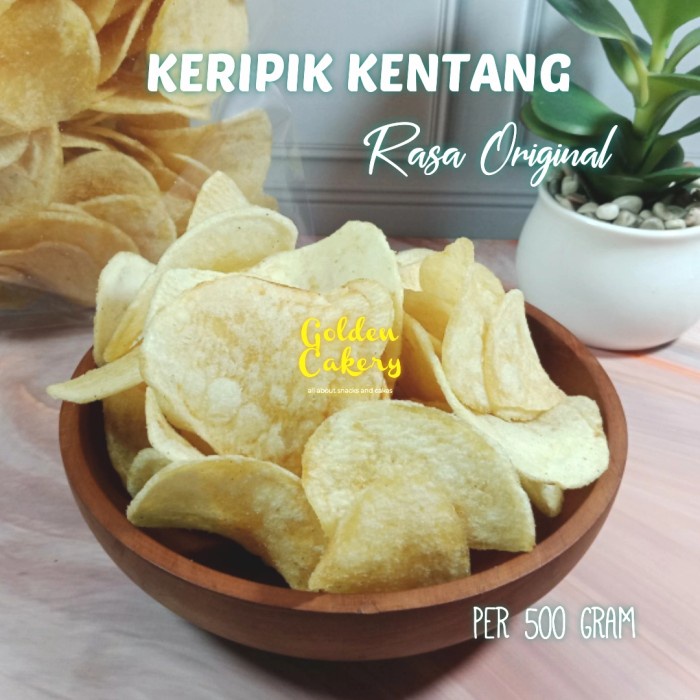 

✨NEW✨ -KERIPIK KRIPIK KENTANG ORI ORIGINAL RENYAH GURIH TERLARIS 500GRAM- 1.1.23