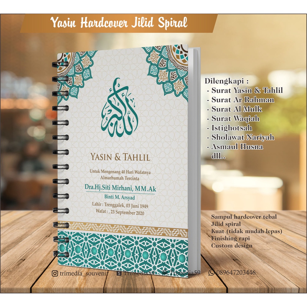 BUKU YASIN l BUKU YASIN HARDCOVER SPIRAL 176 HALAMAN HVS