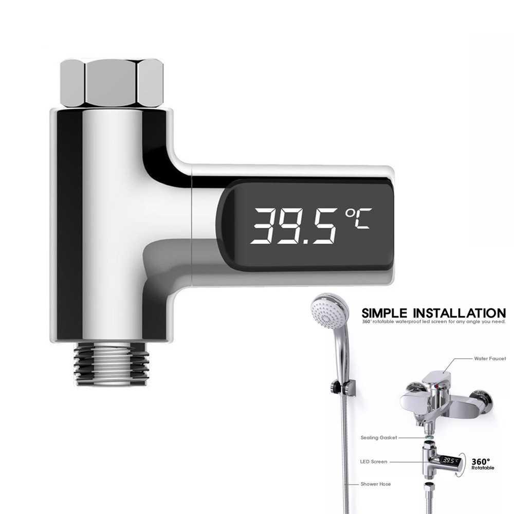 Shower Thermometer LED Display Home Water - BD-LS-01 - Silver