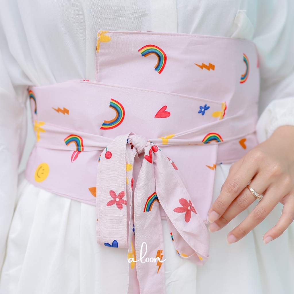 Serena Obi Belt Motif Sabuk Wanita Rayon dan Katun – Obi Belt Wanita Untuk Dress