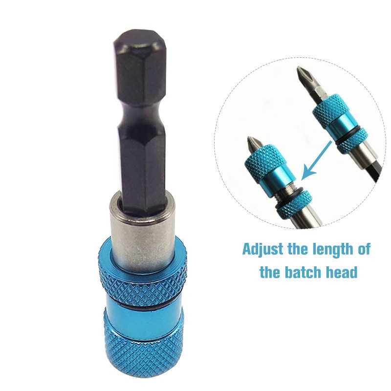 (BISA COD) FTIHSHP Chuck Adapter Extender Obeng Hexagon Magnetik Shank 1/4 Inch