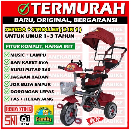 Sepeda Sepeda Anak Roda Tiga 3 Family F-860 Premium