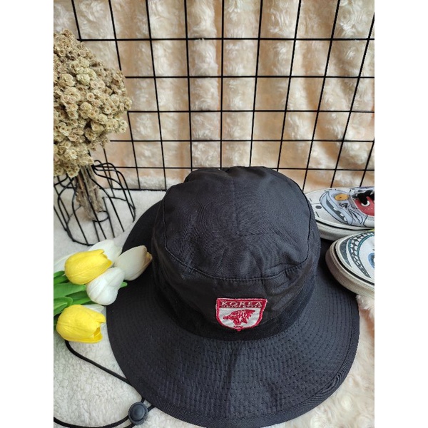 preloved topi rimba bucket hat buket hitam outdor tutup telinga NANGA PARBAT MT. cowok