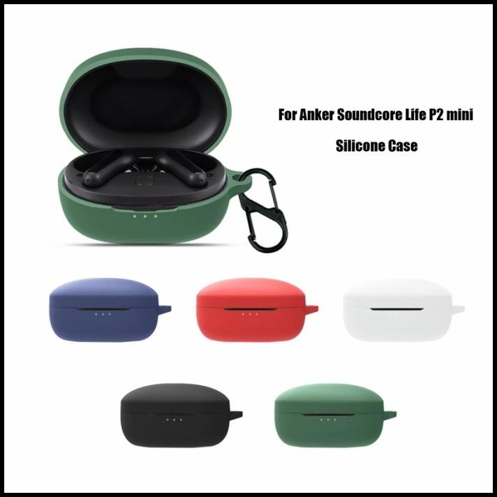 Soft Case Silikon TWS Anker Soundcore Life P2 Mini + carabiner