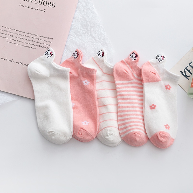 Kaos Kaki Korea Style Casual Motif Garis Bahan Katun Warna  Medium Sock KS10