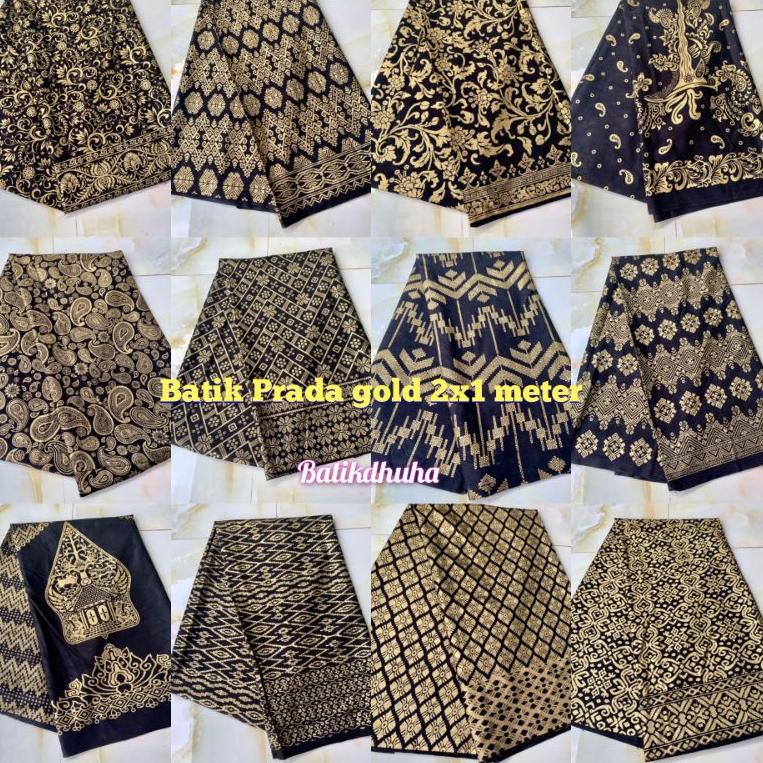 MURAH MERIAH KAIN BATIK SONGKET PRADA ANJANI / KAIN BATIK PRADA BALI WARNA GOLD
