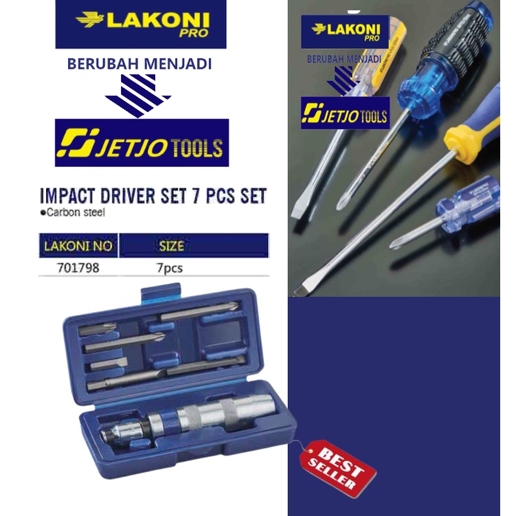 Obeng Ketok Set 7 pcs / Impact Driver Set 7 Pcs Set LAKONI PRO 701798