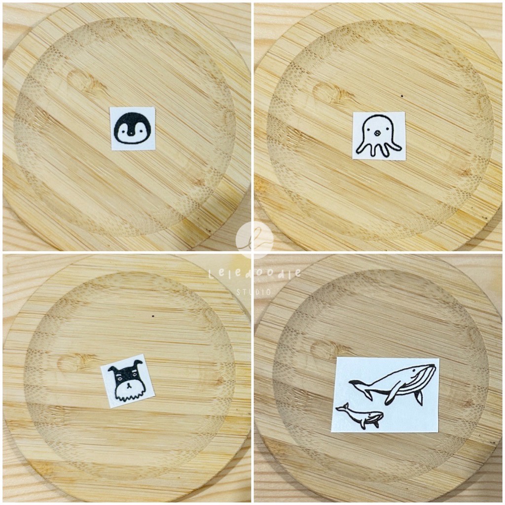 Leledoodle - Mini Tato Temporer Motif Hewan | Tato Stiker Warna Warni | Binatang | Dog | Whale | Tat