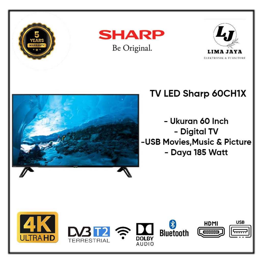 SHARP LED TV 60CH1X Digital TV 4K Ultra HD LED 60 Inch