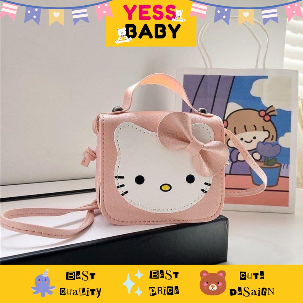 YESSBABY HELLOKITTY PINK Tas anak Small and cute cartoon pattern single shoulder/children's leisure bag