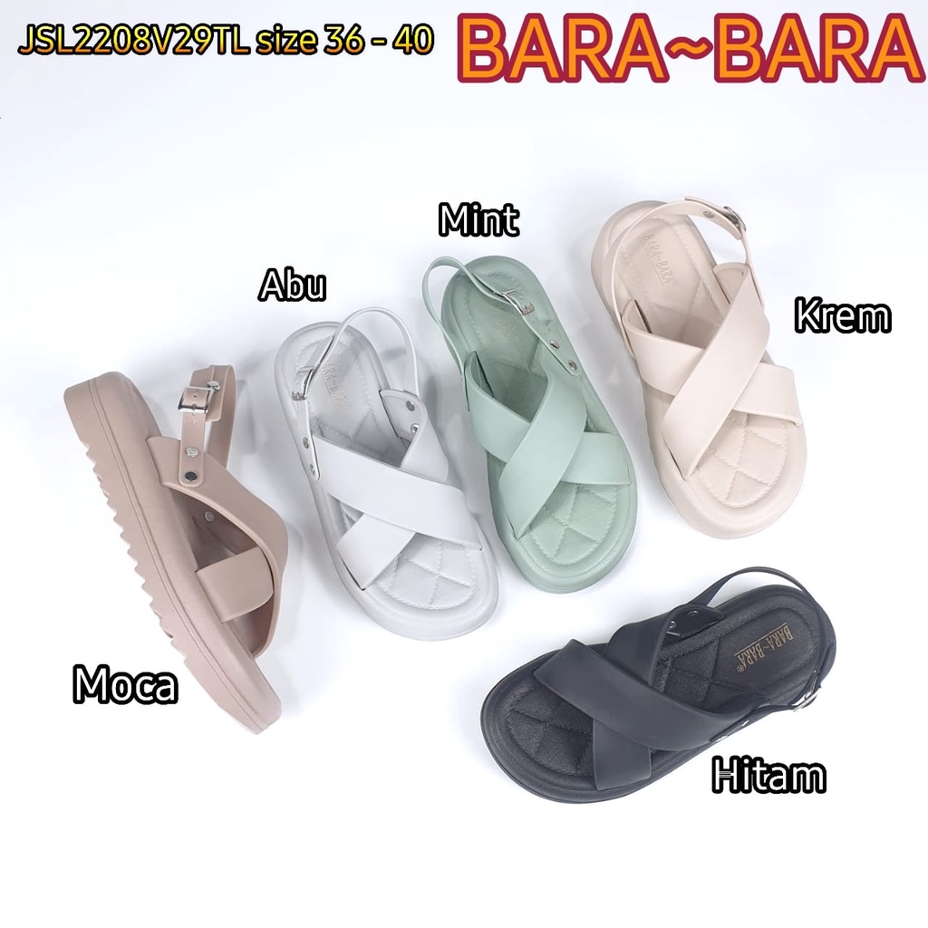 BARA BARA ORIGINAL jelly sandal karet empuk murah tali wanita barabara import sendal cewek JSL2208V29TL